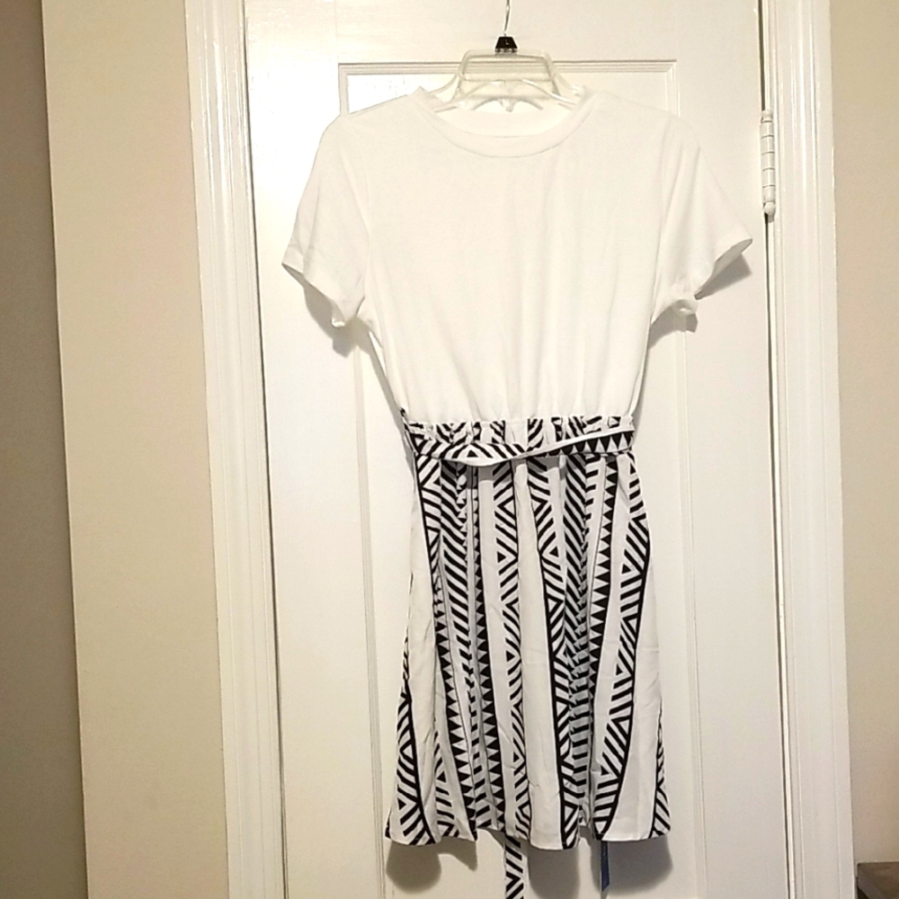 Cupshe Black and White Patterned Dress